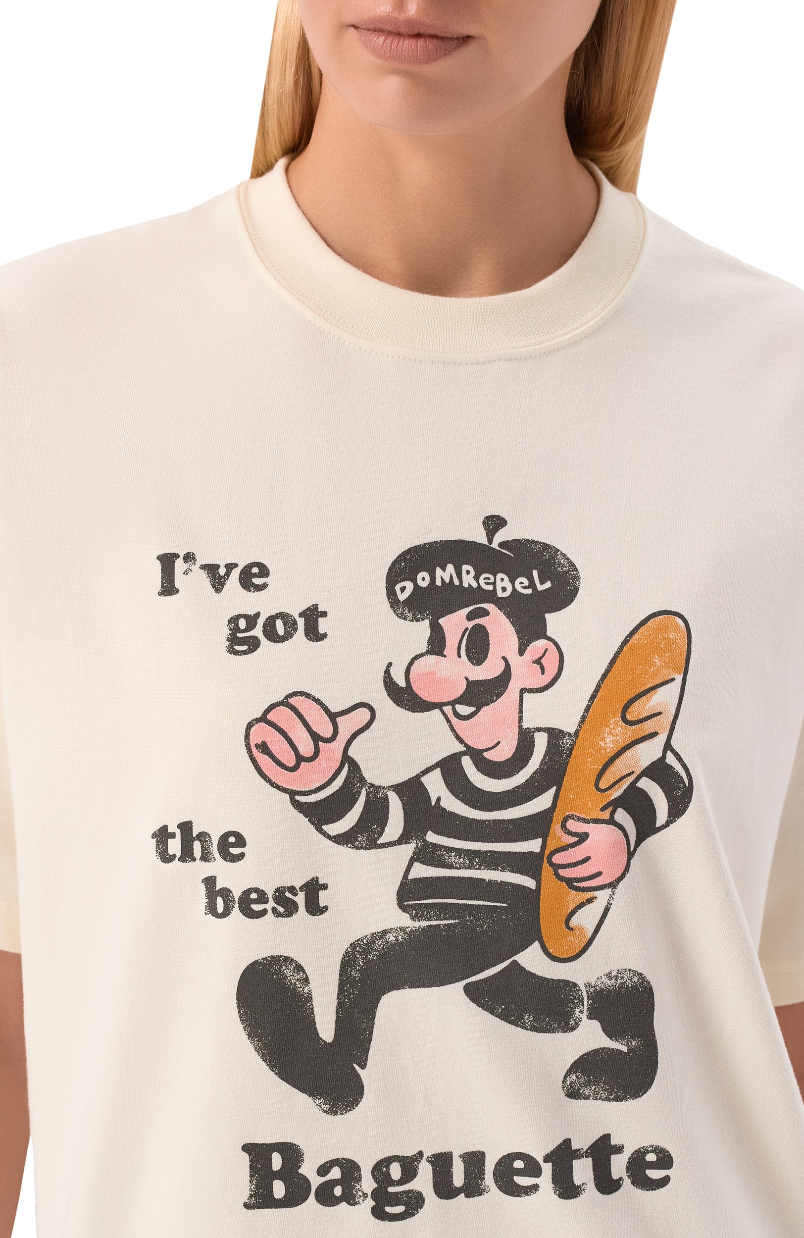 Хлопковая футболка DOMREBEL кремового цвета по цене 22100 руб., арт. BAGUETTE/T-SHIRT, фото 5 Хлопковая футболка DOMREBEL, арт. BAGUETTE/T-SHIRT, фото 5
