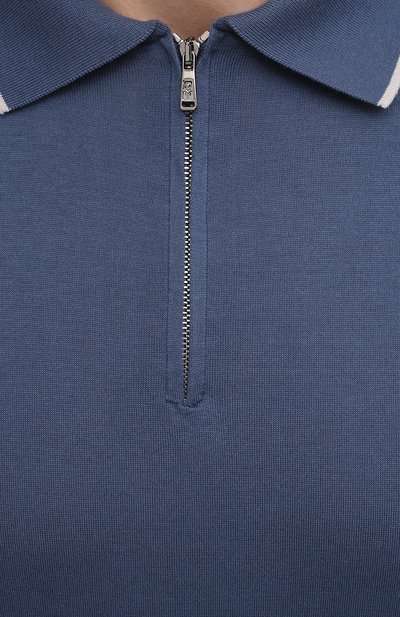 Поло из хлопка и кашемира FIORONI синего цвета по цене 79200 руб., арт. MK22609C2, фото 5 Поло из хлопка и кашемира FIORONI, арт. MK22609C2, фото 5