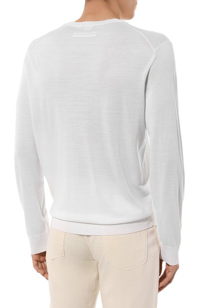 Шерстяной джемпер ZEGNA белого цвета по цене 99500 руб., арт. UDM00A7/110, фото 4 Шерстяной джемпер ZEGNA, арт. UDM00A7/110, фото 4