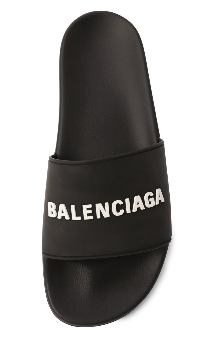 Мужские шлепанцы pool BALENCIAGA черного цвета, арт. 565826/W1S80/1006/1006 | Фото 6 (Нос: Не проставлено; Материал внутренний: Текстиль; Материал внешний: Резина)