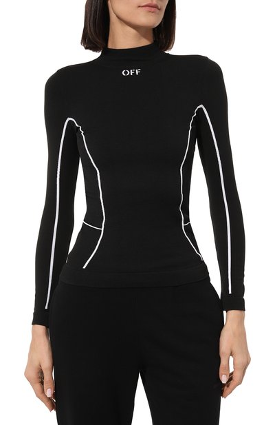 Лонгслив OFF-WHITE черного цвета по цене 20800 руб., арт. OWVB025C99KNI0011001, фото 3 Лонгслив OFF-WHITE, арт. OWVB025C99KNI0011001, фото 3