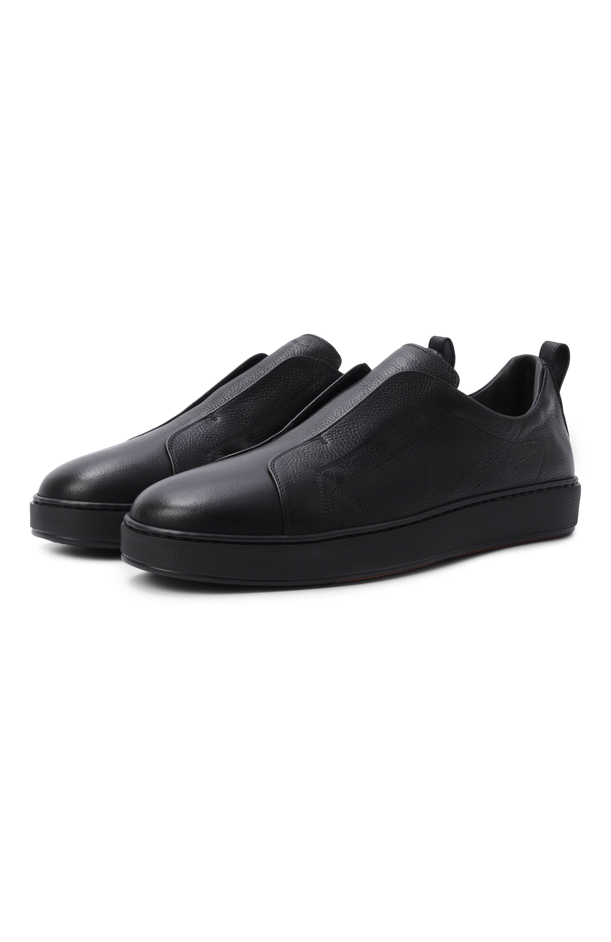 Кожаные кеды cleanic SANTONI черного цвета по цене 99500 руб., арт. MBCG22211NEATCKA, фото 1 Кожаные кеды cleanic SANTONI, арт. MBCG22211NEATCKA, фото 1