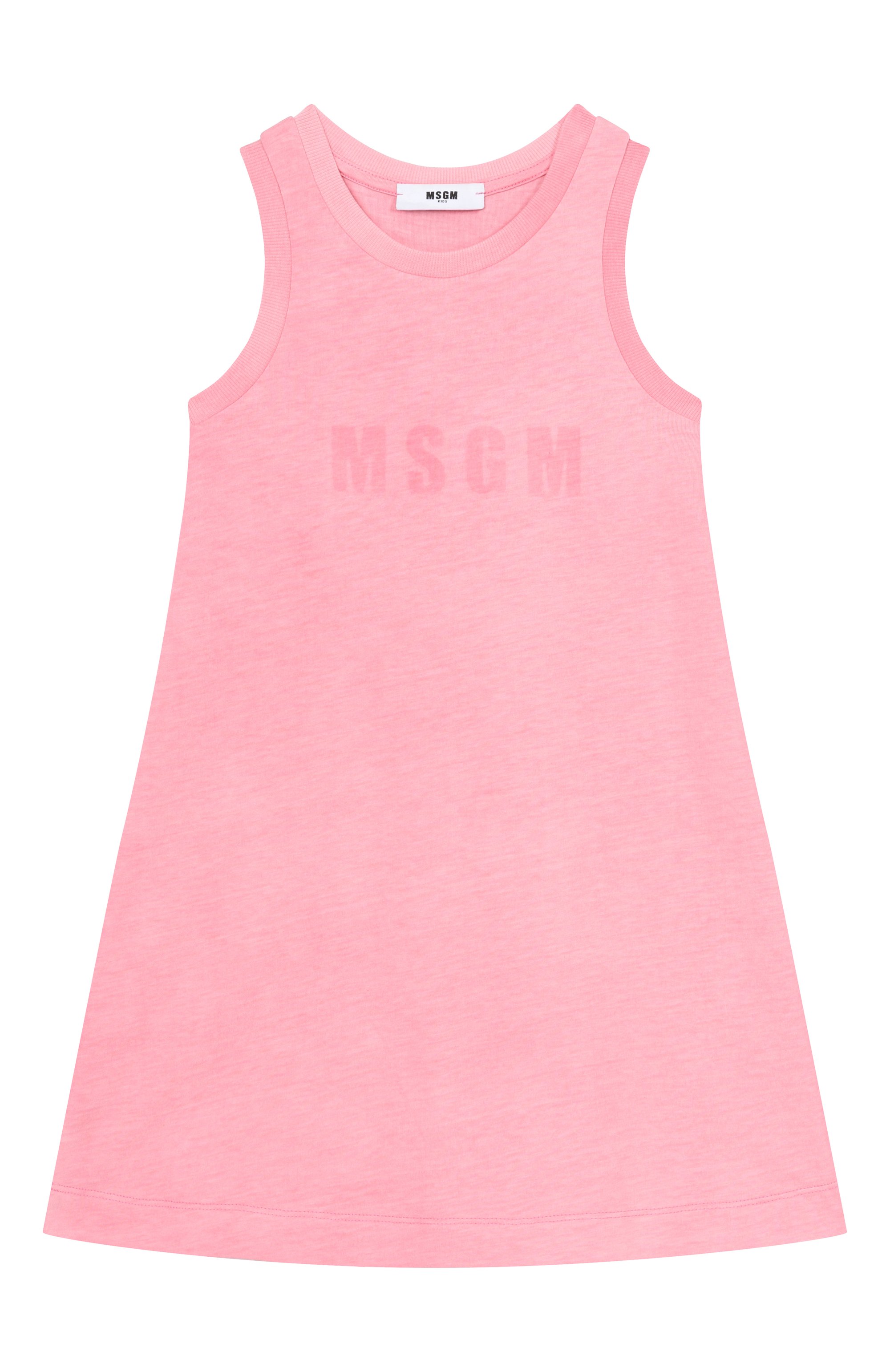 Хлопковое платье MSGM KIDS розового цвета по цене 8285 руб., арт. S6MSJGDR161, фото 1 Хлопковое платье MSGM KIDS, арт. S6MSJGDR161, фото 1