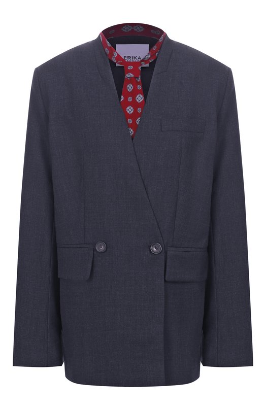Шерстяной жакет Erika Cavallini P5WZ15 Синий P5WZ15