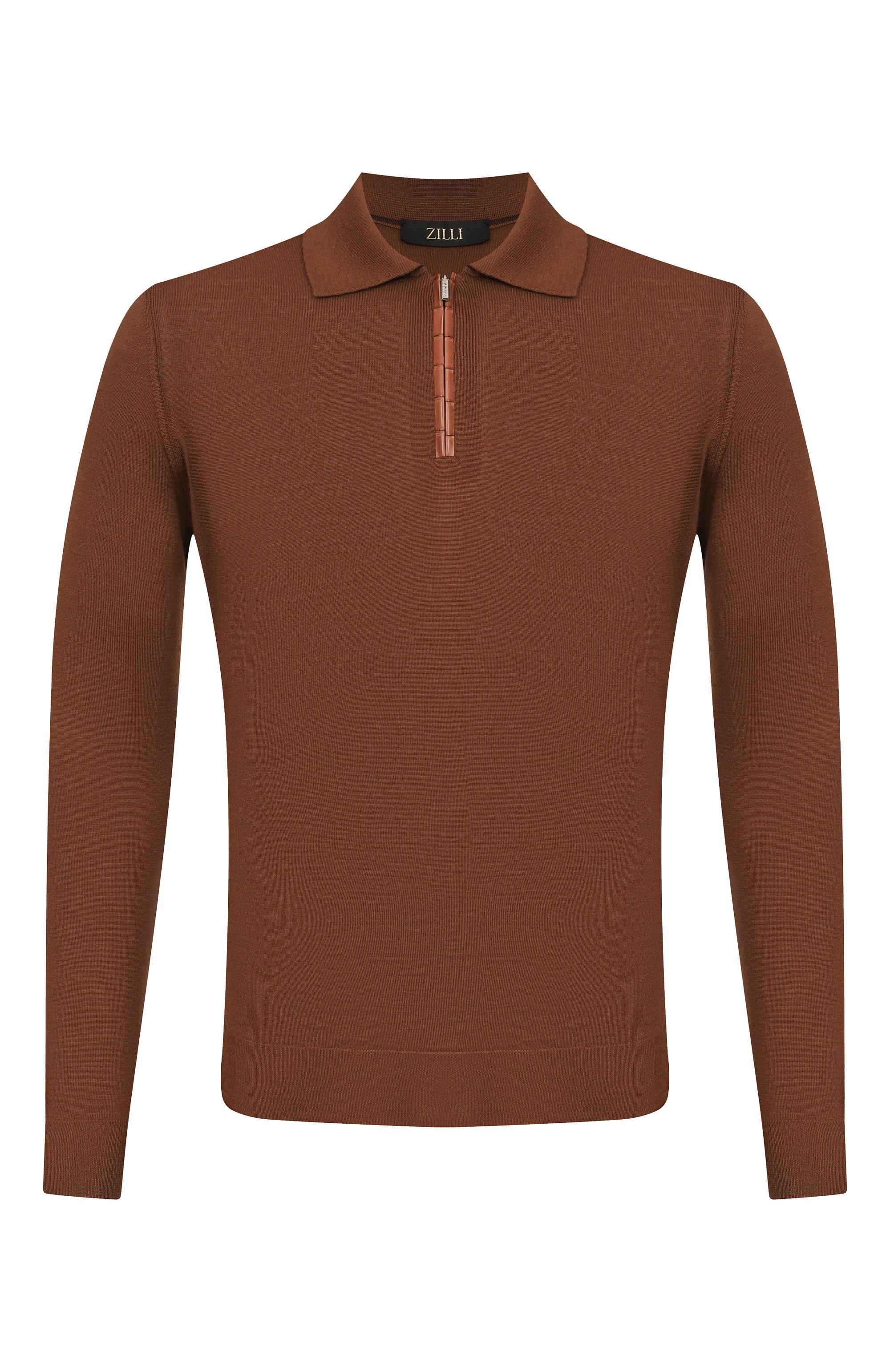 Поло из кашемира и шелка с отделкой из кожи аллигатора ZILLI, арт. KZP001M0340VZL000, фото 1