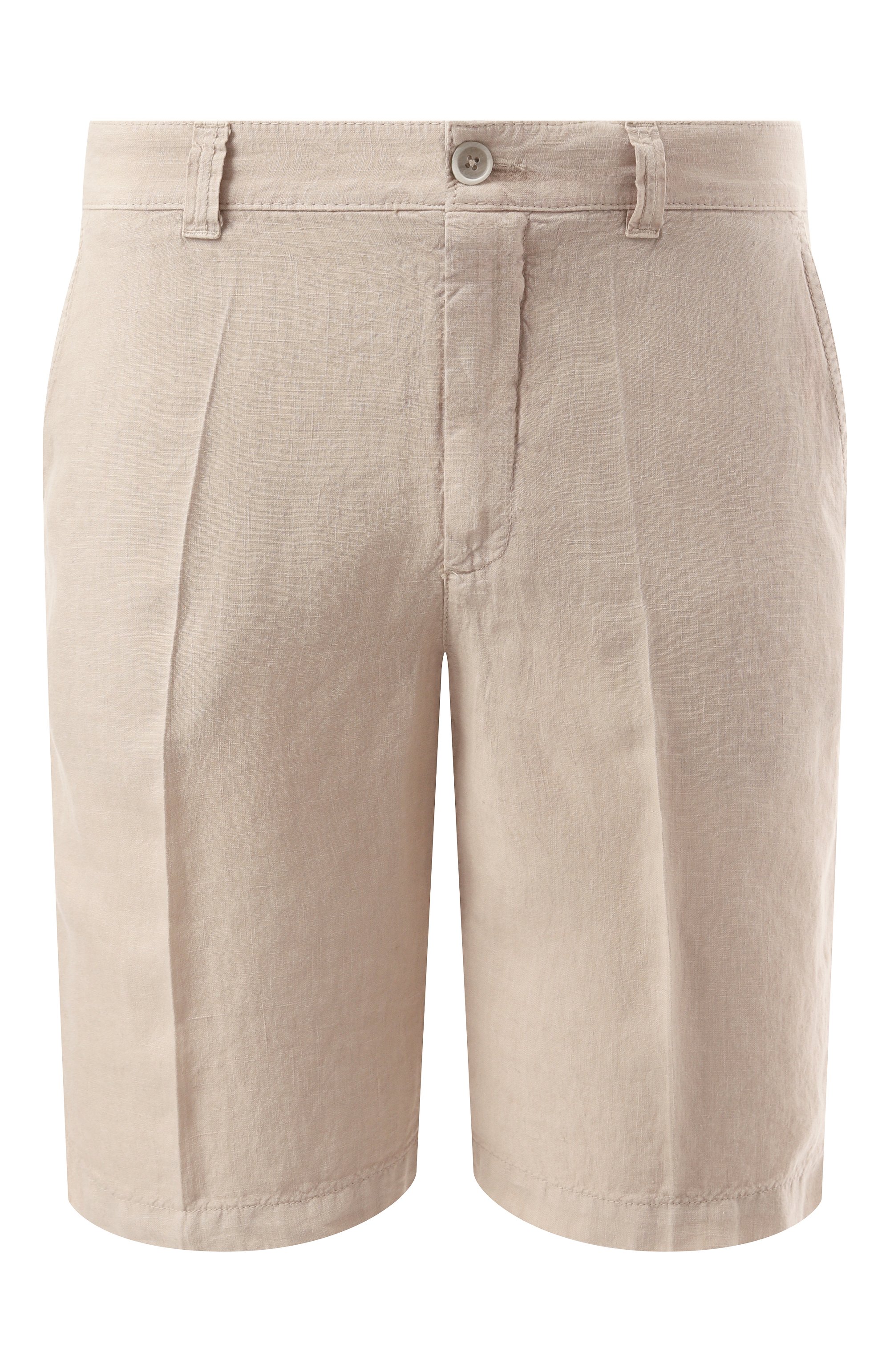 Льняные шорты 120% LINO бежевого цвета по цене 26350 руб., арт. 32ALIM2137/0253/000, фото 1 Льняные шорты 120% LINO, арт. 32ALIM2137/0253/000, фото 1