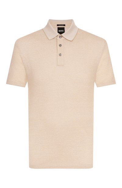 Мужское поло из хлопка и льна BOSS, арт. 50537501