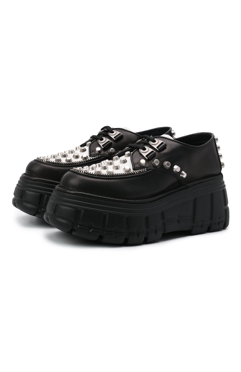 Кожаные дерби MIU MIU черного цвета по цене 105000 руб., арт. 5E636D-Y56-F0967-M085, фото 1 Кожаные дерби MIU MIU, арт. 5E636D-Y56-F0967-M085, фото 1