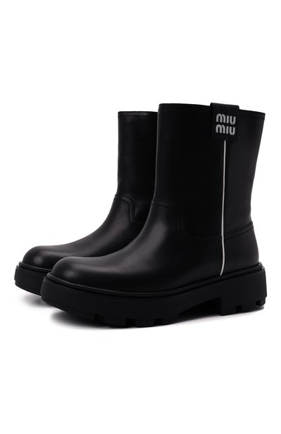 Кожаные полусапоги MIU MIU, арт. 5U613D-3AQP-F0002-045, фото 1