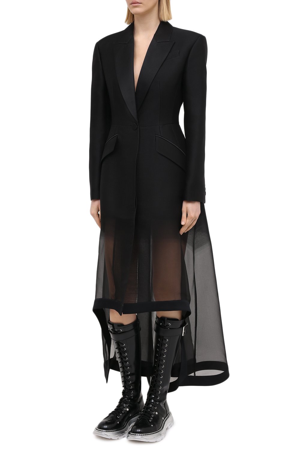Пальто из шерсти и шелка ALEXANDER MCQUEEN, арт. 641908/QJAB7, фото 3