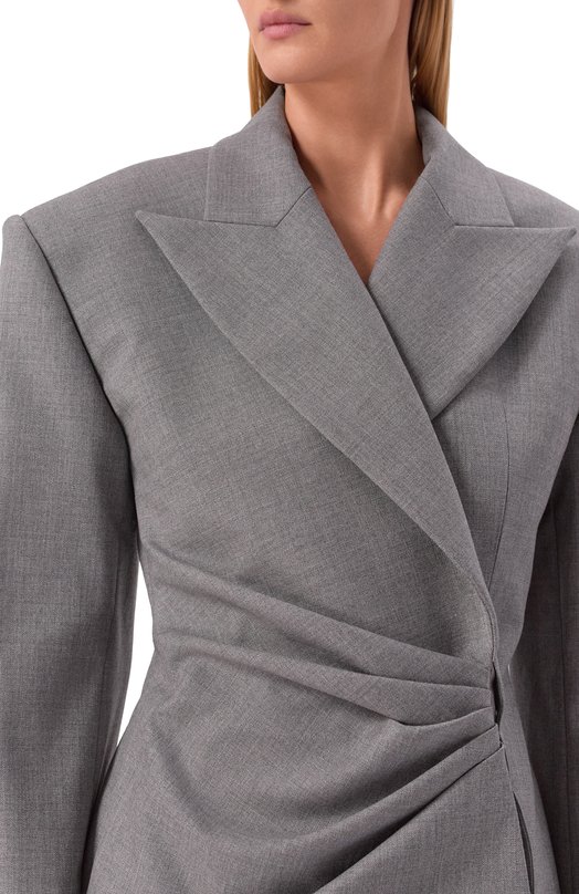 Шерстяное платье Balmain GF1R9409/WD39 Серый  GF1R9409/WD39 Фото 5