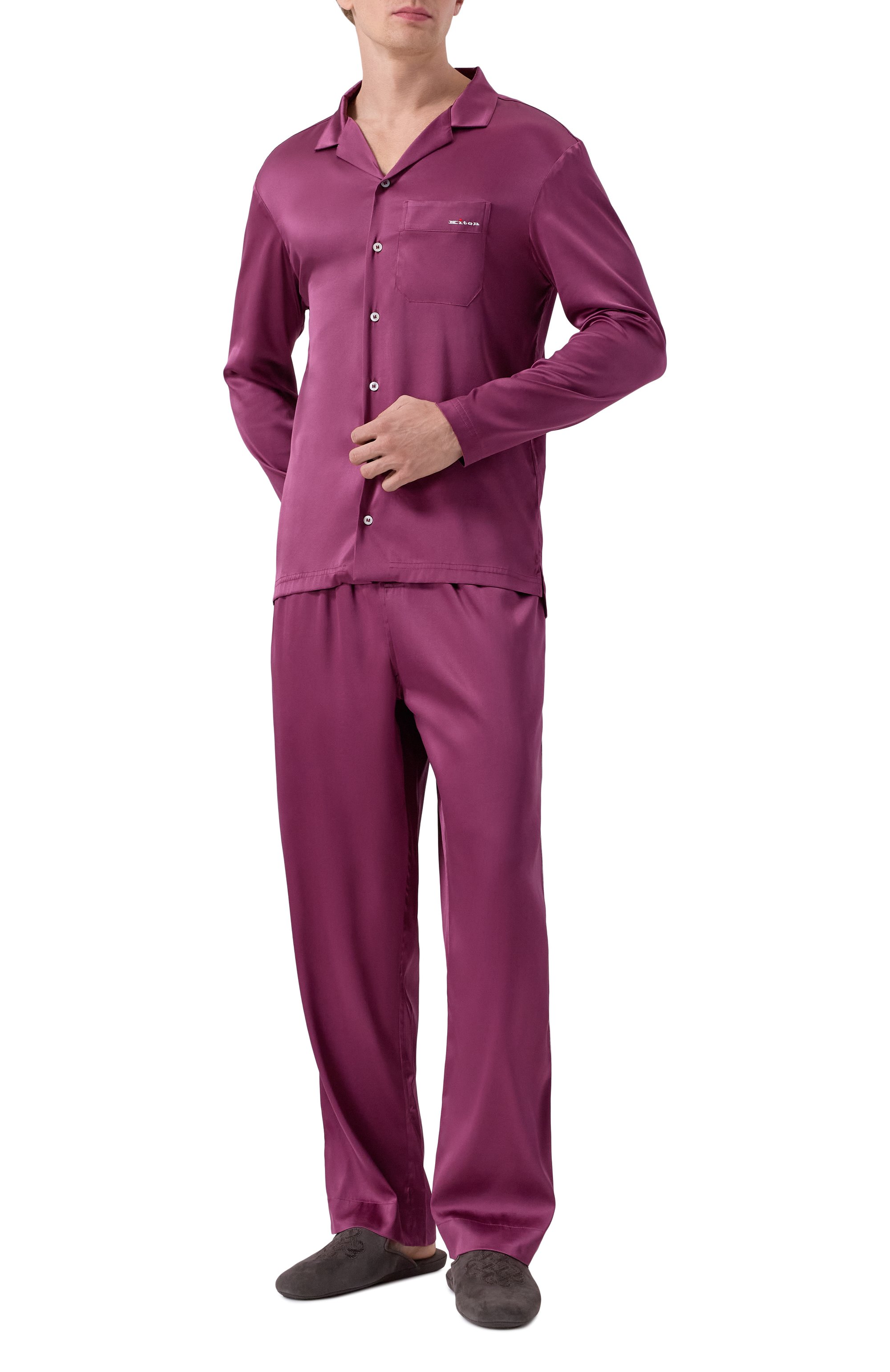 Шелковые домашние брюки KITON, арт. UNWT010K0245H10, фото 2