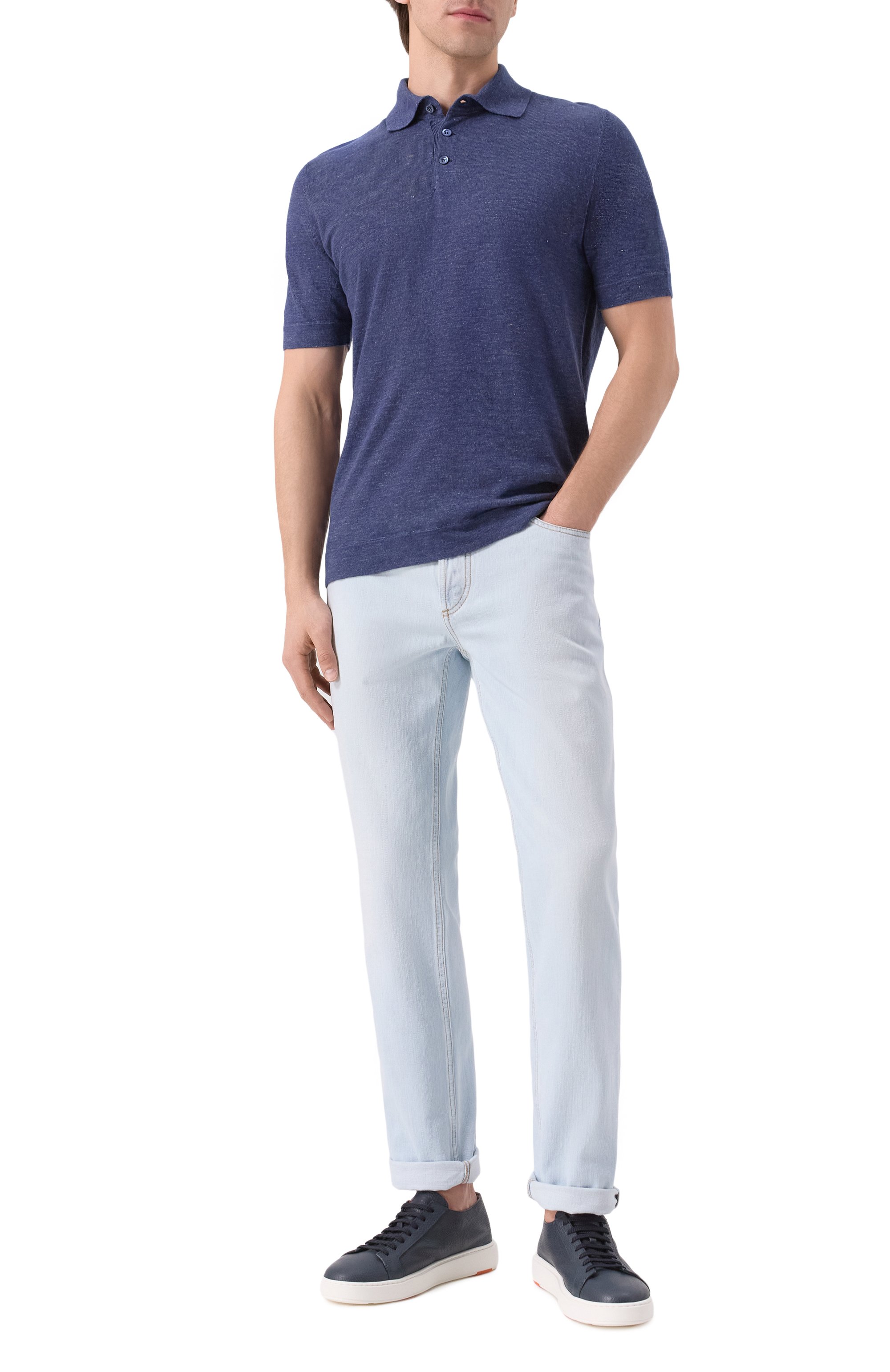 Поло изо льна и хлопка BRUNELLO CUCINELLI, арт. M2L00315, фото 2