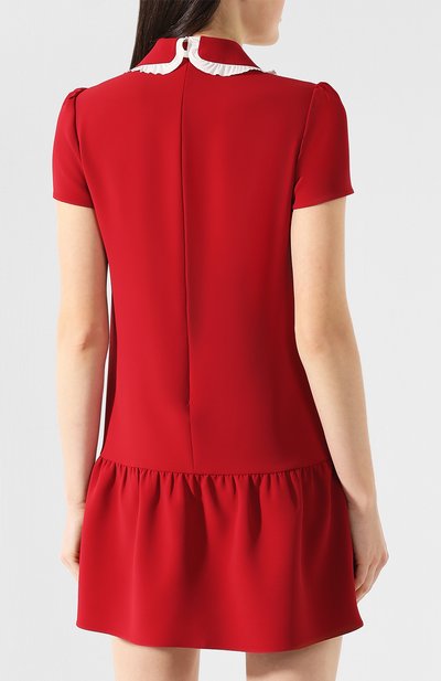 Платье с оборкой REDVALENTINO красного цвета по цене 36550 руб., арт. RR3VA6C5/DIP, фото 4 Платье с оборкой REDVALENTINO, арт. RR3VA6C5/DIP, фото 4