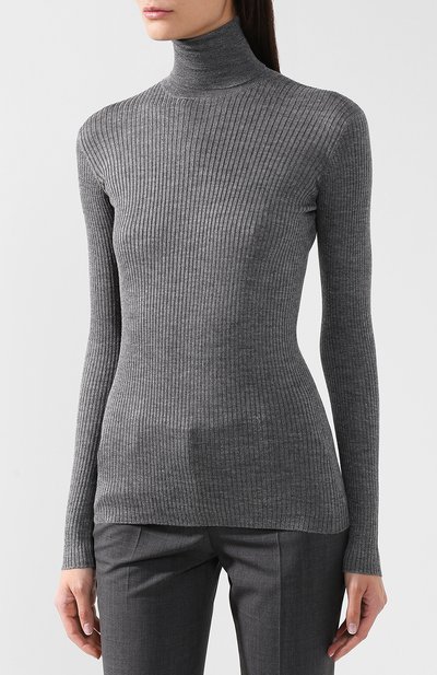 Однотонная водолазка из смеси шерсти и шелка PRADA, арт. P26295-1RZR-F0480, фото 3