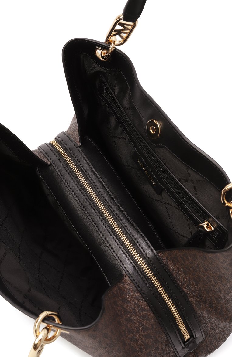 Женская сумка-тоут kensington large MICHAEL MICHAEL KORS темно-коричневого цвета, арт. 30F3G8KT7B | Фото 5 (Размер: large; Материал: Экокожа, Канва; Автоматизация ТО: Проставлено; Автоматизация состава: Проставлено)