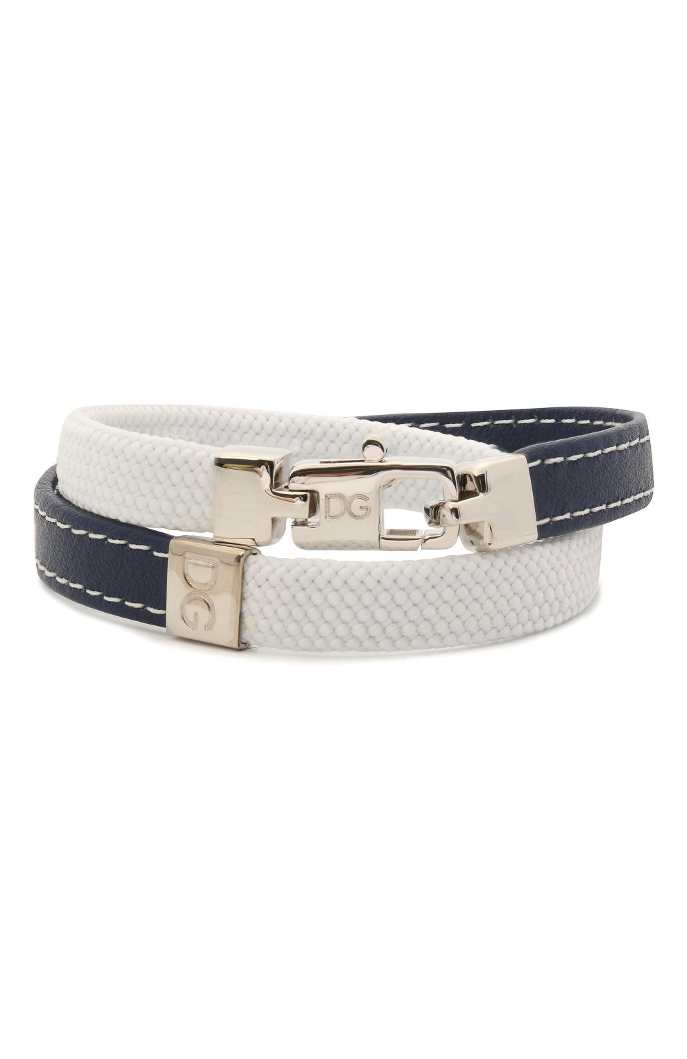 Кожаный браслет DOLCE & GABBANA синего цвета по цене 35950 руб., арт. WBM5P6/W1111, фото 2 Кожаный браслет DOLCE & GABBANA, арт. WBM5P6/W1111, фото 2