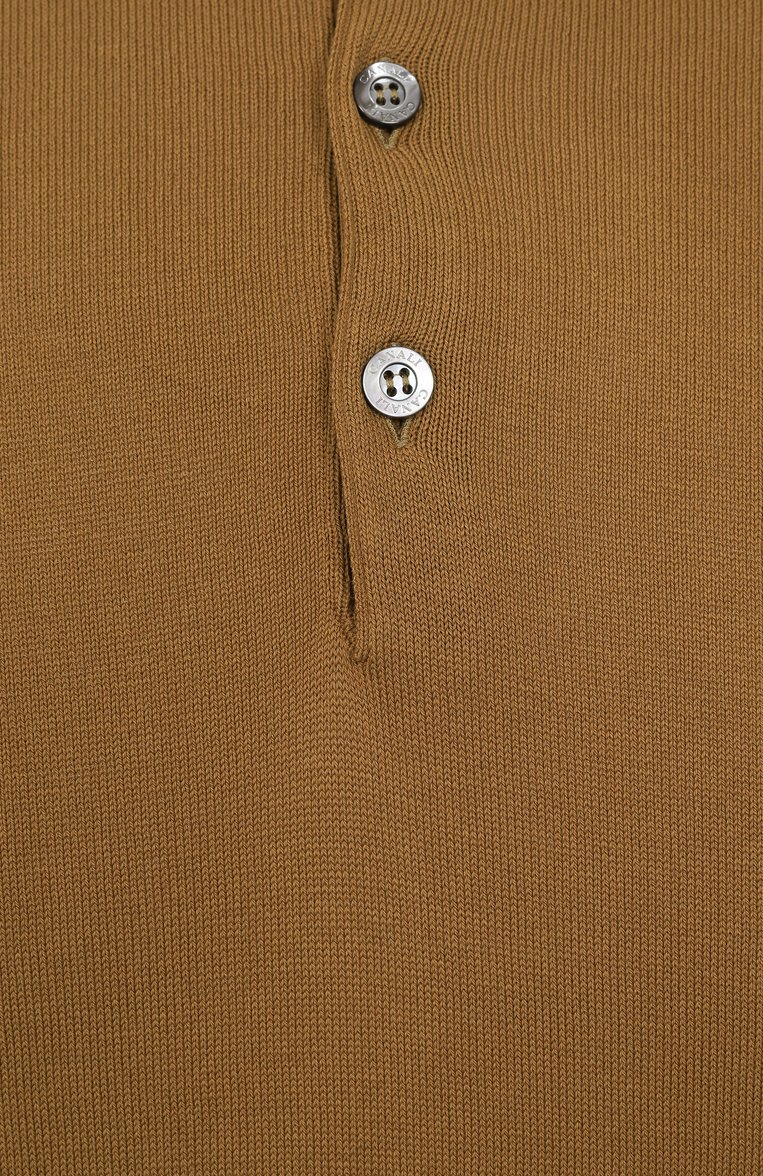 Мужская хлопковое поло CANALI светло-коричневого цвета, арт. C0017/MK00145 | Фото 6 (Рукава: Длинные; Автоматизация состава: Проставлено; Автоматизация ТО: Проставлено; Материал внешний: Хлопок; Длина (для топов): Стандартные; Принт: Без принта; Кросс-КТ: Трикотаж; Застежка: Пуговицы; Детали: Без декора; Стили: Кэжуэл)