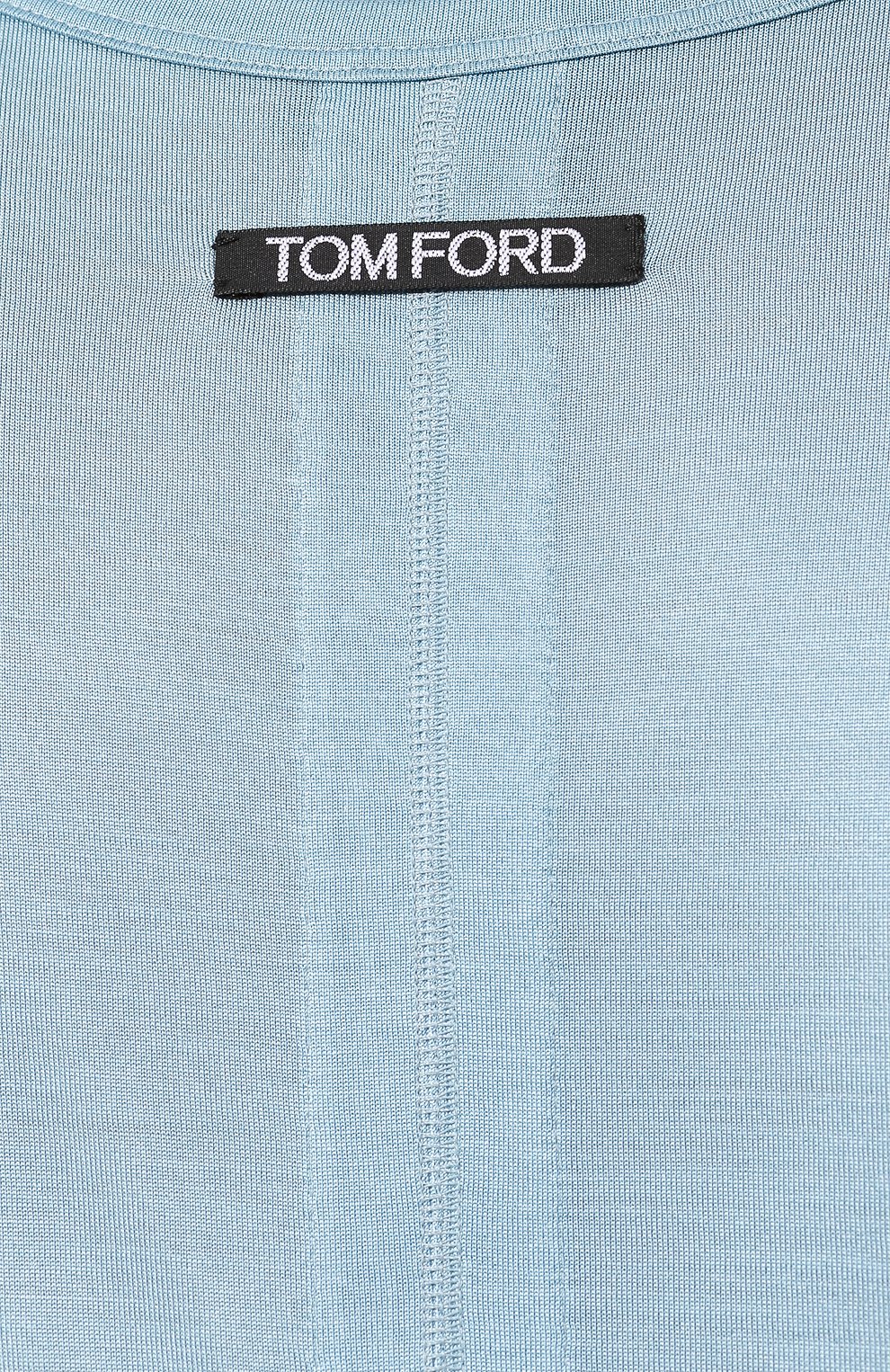 Шелковая футболка TOM FORD голубого цвета по цене 105500 руб., арт. TSJ383-FAX025, фото 5 Шелковая футболка TOM FORD, арт. TSJ383-FAX025, фото 5