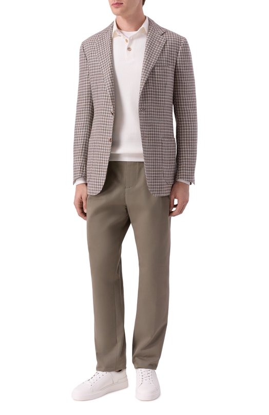 Пиджак из кашемира и шерсти Kiton UG81K0610E53 Коричневый  UG81K0610E53 Фото 3