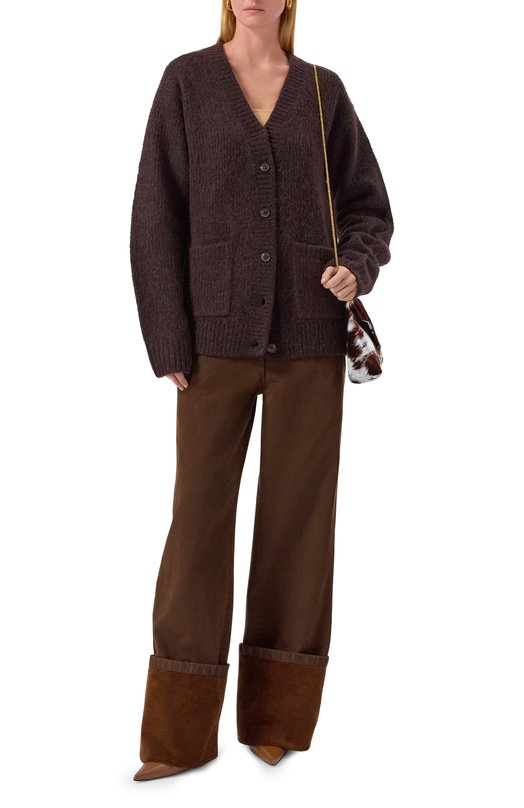 Шерстяной кардиган Dries Van Noten 252-011226-2709 Коричневый  252-011226-2709 Фото 2