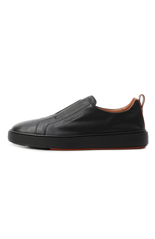 Кожаные кеды Cleanic Santoni MBCG21995NEATLLD Чёрный  MBCG21995NEATLLD Фото 4