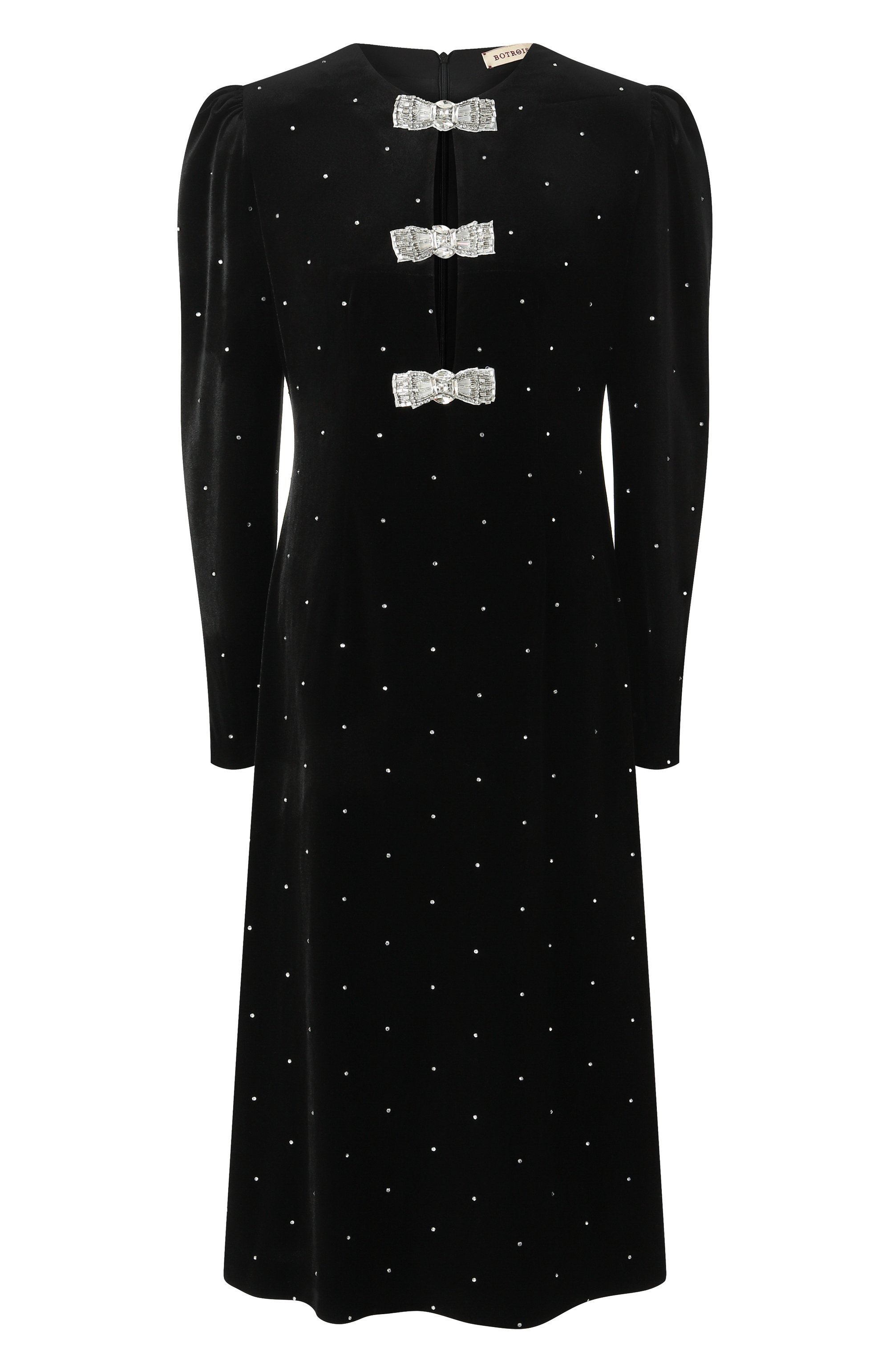 Бархатное платье с отделкой стразами BOTROIS, арт. SKU5114154362, фото 1