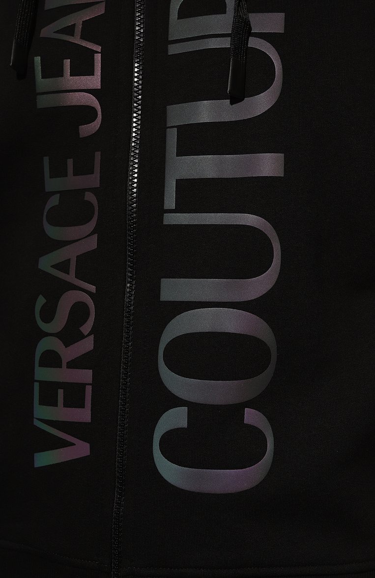 Хлопковая толстовка VERSACE JEANS COUTURE, арт. 73GAIT24-73UP301 R L0G0 PETR0L C0TT0N/CF00T, фото 1