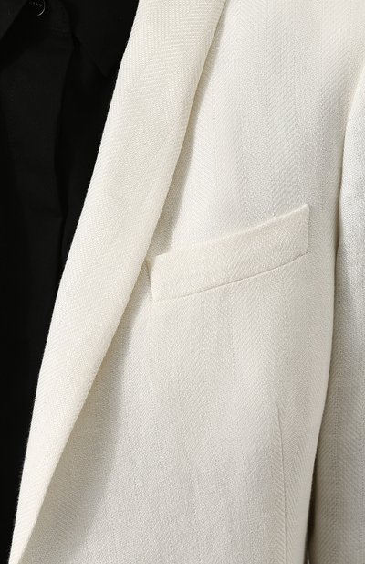 Приталенный однотонный жакет из льна LORO PIANA, арт. FAI1388, фото 5