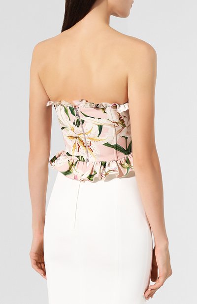 Топ с принтом DOLCE & GABBANA розового цвета по цене 125500 руб., арт. F72H9Z/FSRLJ, фото 4 Топ с принтом DOLCE & GABBANA, арт. F72H9Z/FSRLJ, фото 4