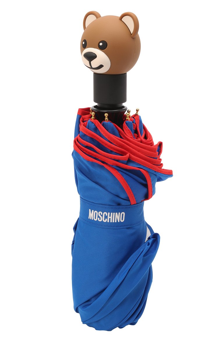 Женский складной зонт MOSCHINO синего цвета, арт. 8031-0PENCL0SE | Фото 4 (Материал: Металл, Синтетический материал, Текстиль; Региональные ограничения белый список (Axapta Mercury): RU; Нос: Не проставлено)
