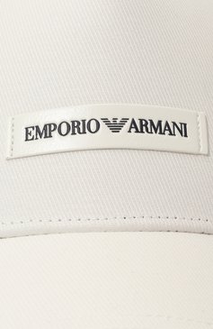 Мужская хлопковая бейсболка EMPORIO ARMANI белого цвета, арт. 627921/CC991 | Фото 3 (Материал: Текстиль, Хлопок; Материал сплава: Проставлено; Нос: Не проставлено)