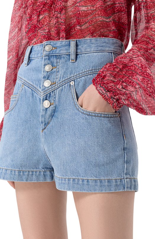 Джинсовые шорты Isabel Marant 25P/SH0093FA-B1H06I Голубой  25P/SH0093FA-B1H06I Фото 5