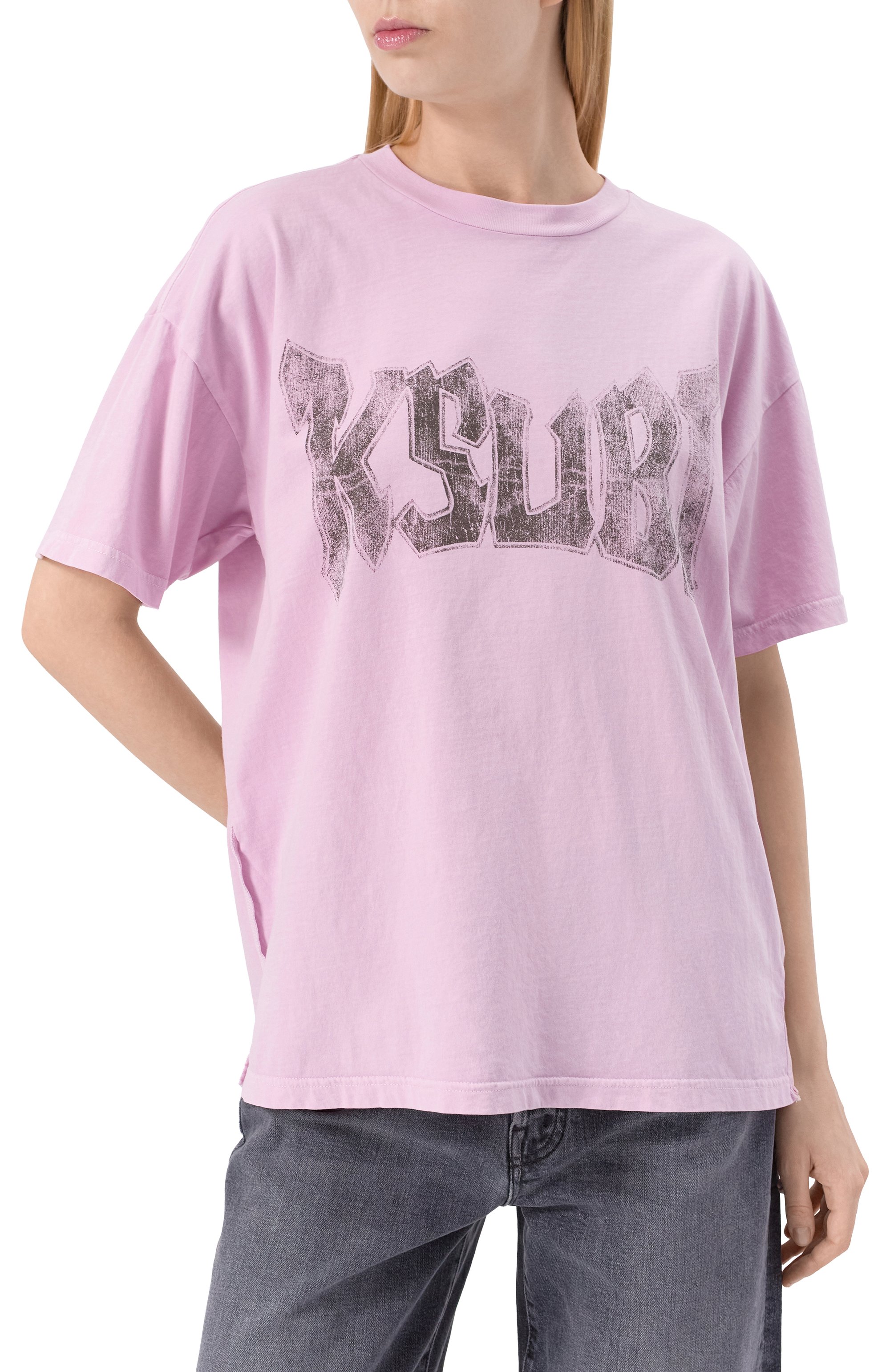 Хлопковая футболка KSUBI сиреневого цвета по цене 16750 руб., арт. WPS25TE018, фото 3 Хлопковая футболка KSUBI, арт. WPS25TE018, фото 3