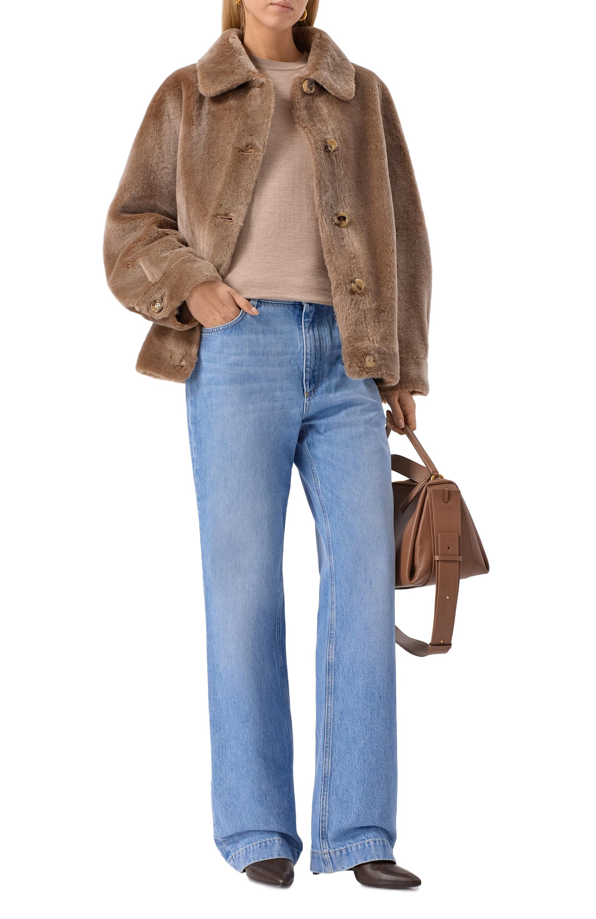 Двусторонняя дубленка из овчины MANZONI24, арт. 25M1530R-S21, фото 2