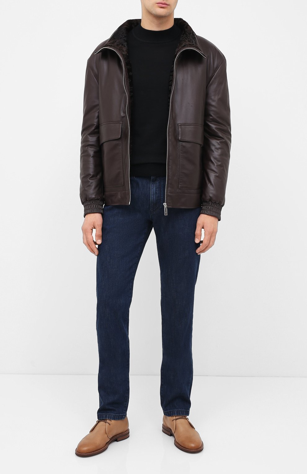 Кожаный бомбер с подкладкой из овчины ZILLI, арт. MAU-GALIE-01763/0001, фото 2