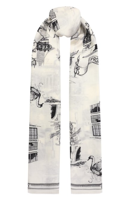 Женский палантин из шелка и шерсти BURBERRY, арт. 8111251