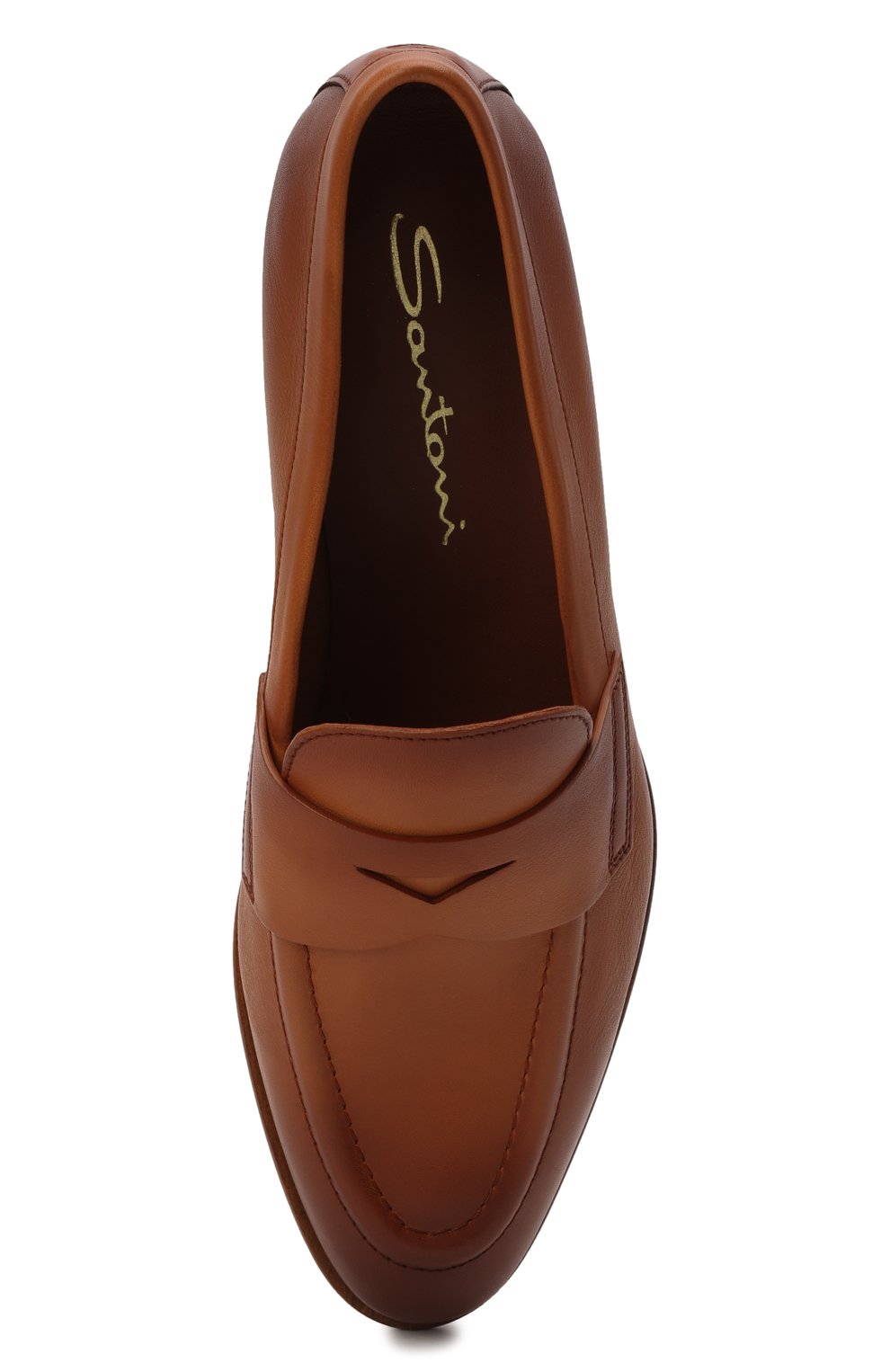 Кожаные лоферы SANTONI коричневого цвета по цене 69900 руб., арт. WUSF59962HAFSLGAC50, фото 6 Кожаные лоферы SANTONI, арт. WUSF59962HAFSLGAC50, фото 6