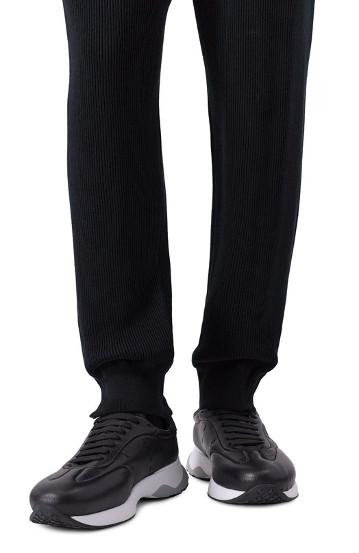 Кожаные кроссовки Kiton USSA374N0133201 Чёрный  USSA374N0133201 Фото 3