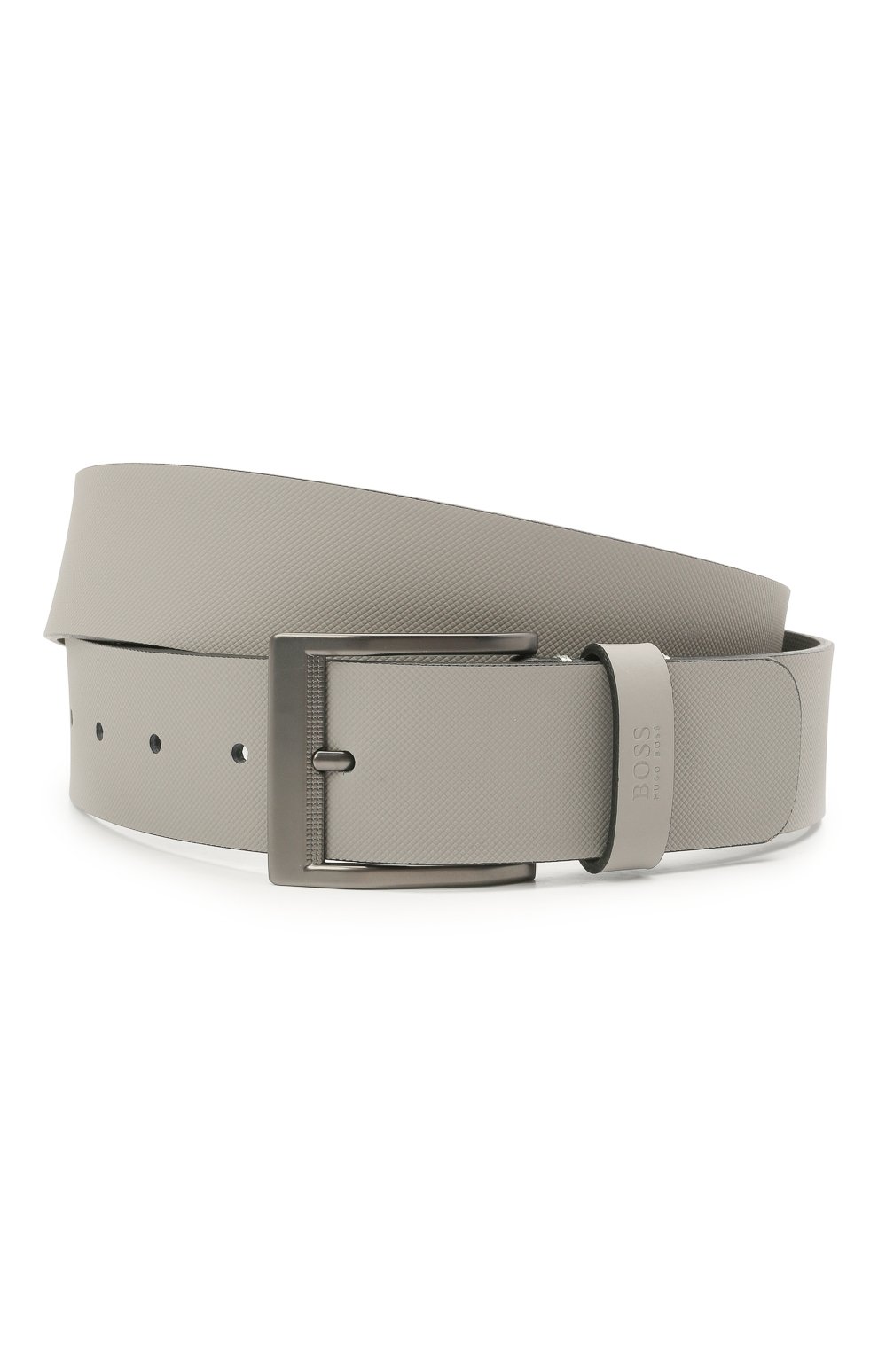 Кожаный ремень BOSS серого цвета по цене 11400 руб., арт. 50455250, фото 1 Кожаный ремень BOSS, арт. 50455250, фото 1
