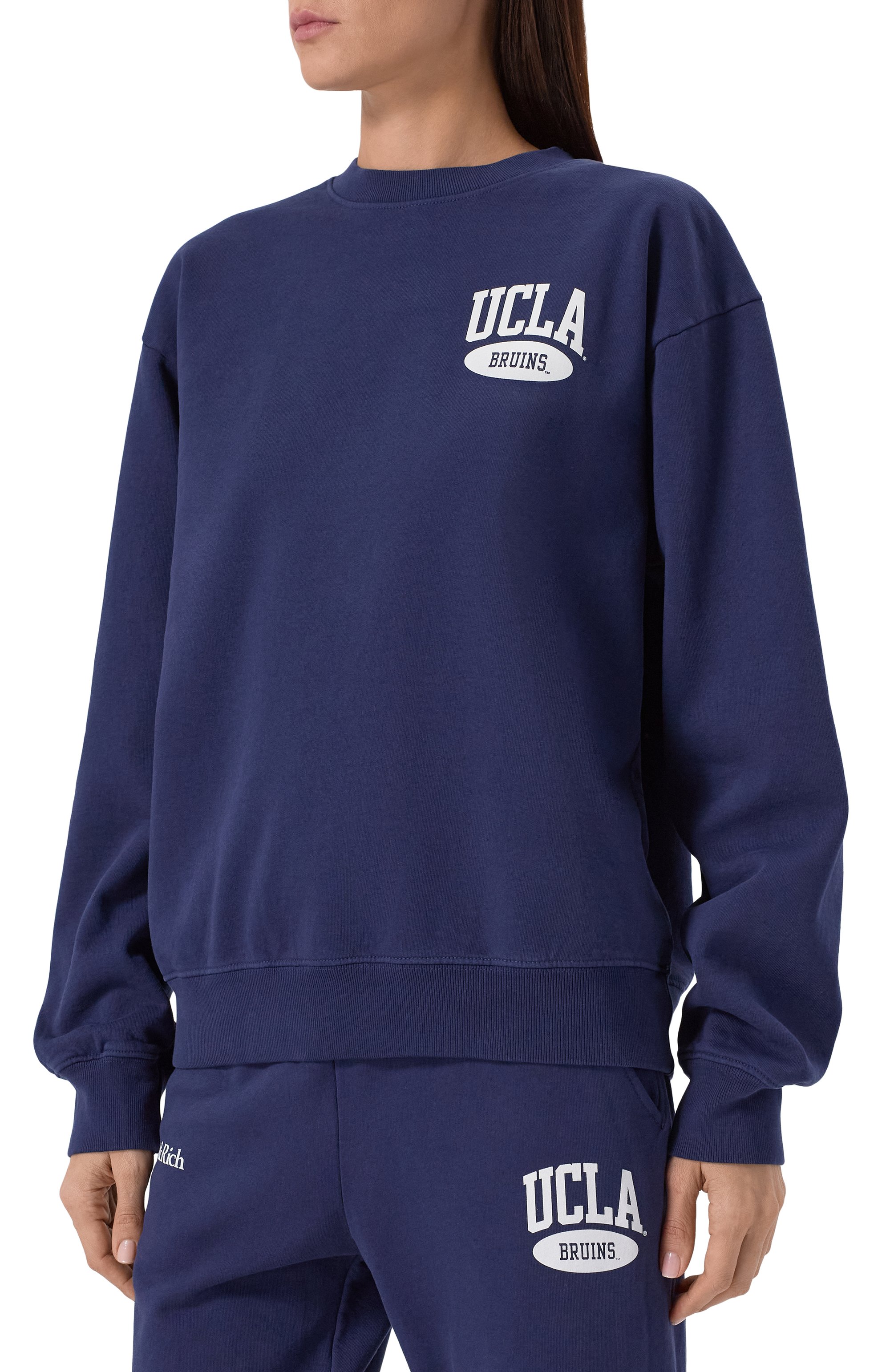Хлопковый свитшот sporty & rich x ucla SPORTY AND RICH синего цвета по цене 25400 руб., арт. ST071615670BL106, фото 3 Хлопковый свитшот sporty & rich x ucla SPORTY AND RICH, арт. ST071615670BL106, фото 3