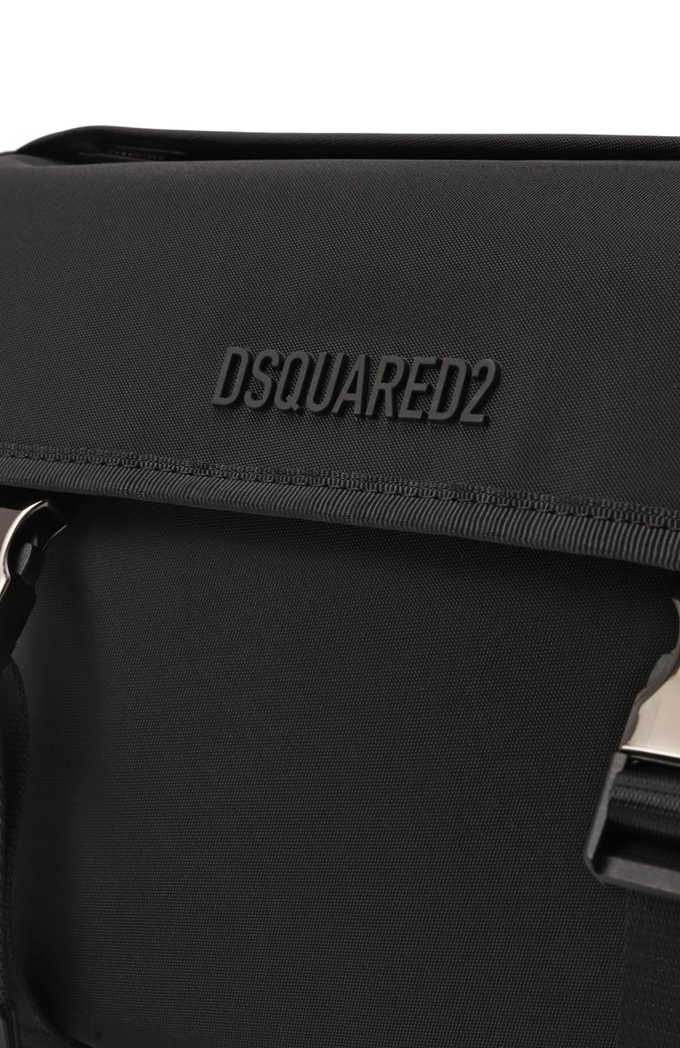 Мужская сумка DSQUARED2 черного цвета, арт. PTM0021/16806815 | Фото 3 (Размер: medium; Материал: Текстиль; Ремень/цепочка: На ремешке)
