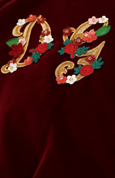 Утепленный бархатный бомбер с аппликациями DOLCE & GABBANA, арт. 0131/L5JBB6/G7LRG/2-6, фото 3