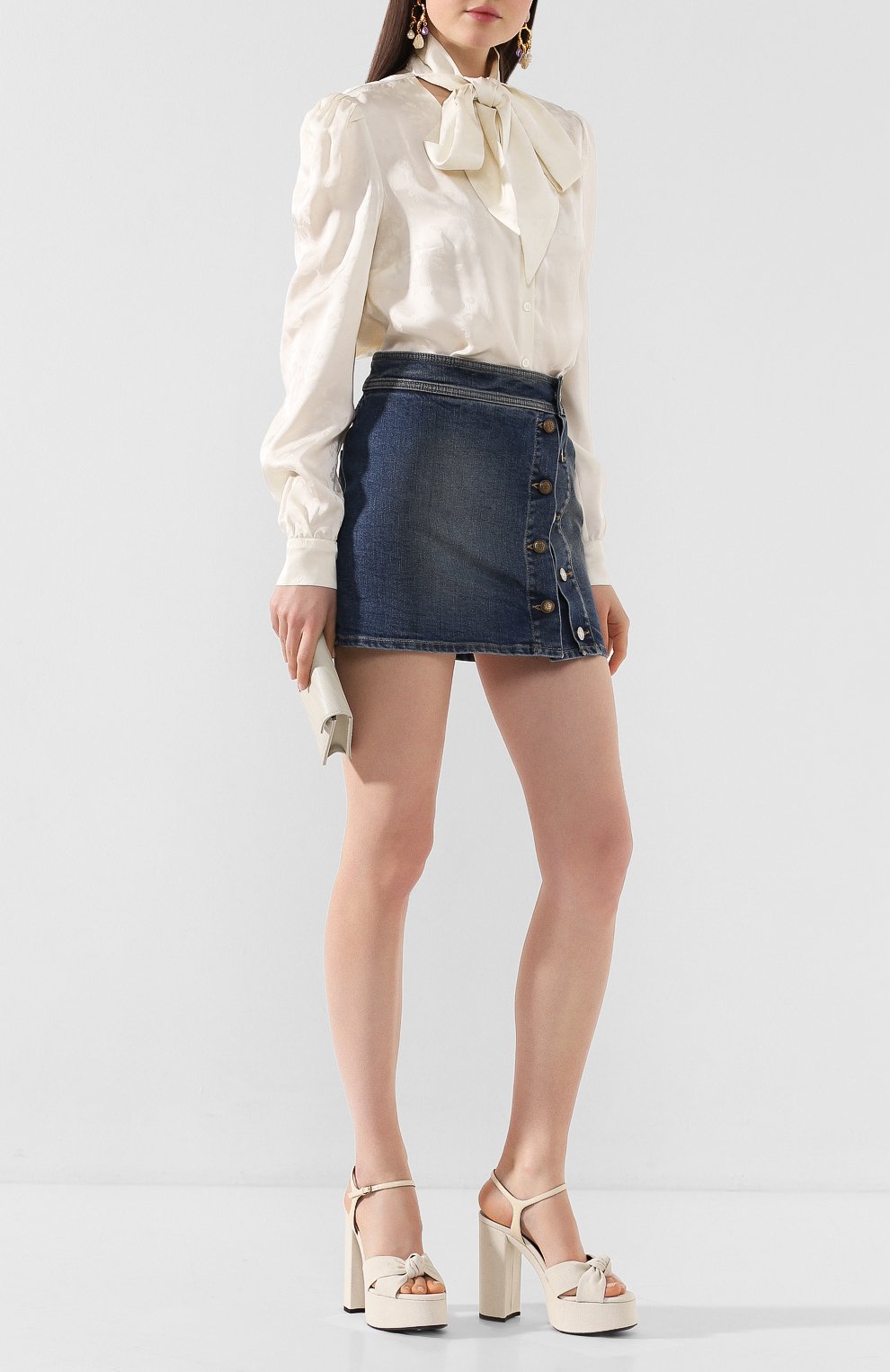 Текстильные босоножки bianca SAINT LAURENT, арт. 620117/L0L50, фото 2