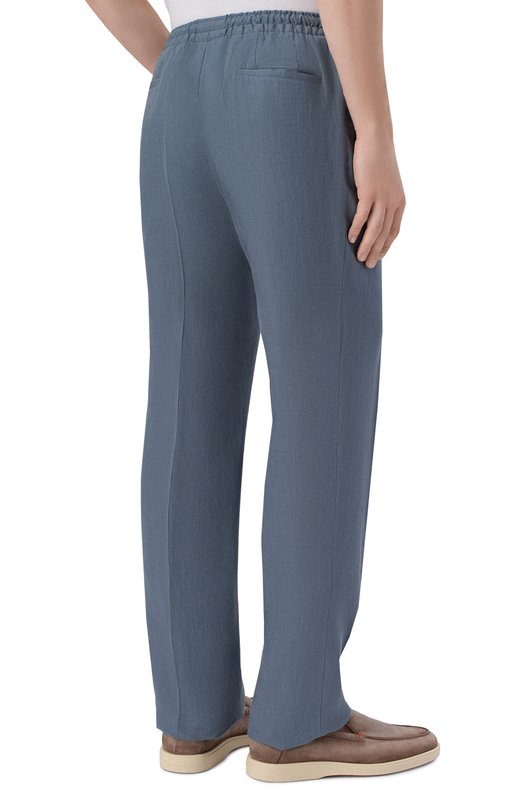 Льняные брюки Kiton UPN01H09690 Серый  UPN01H09690 Фото 4