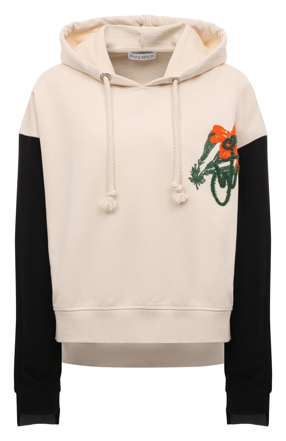 Хлопковое худи JW ANDERSON кремового цвета по цене 46050 руб., арт. JW0034PG0458 022J, фото 1 Хлопковое худи JW ANDERSON, арт. JW0034PG0458 022J, фото 1