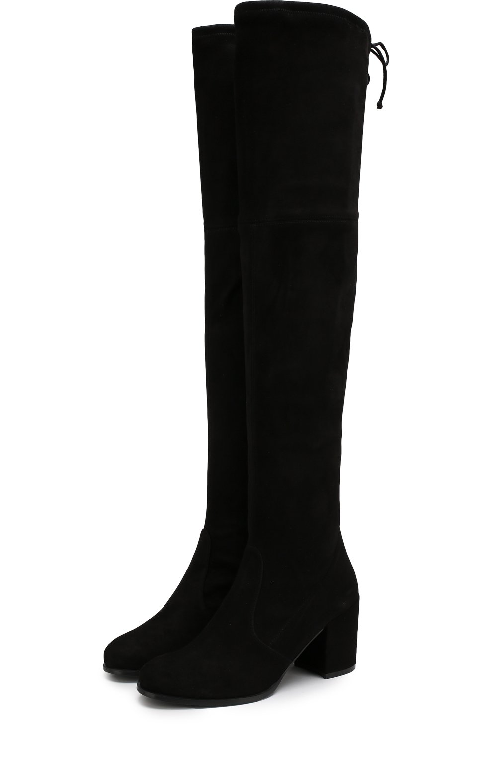 Замшевые ботфорты на устойчивом каблуке STUART WEITZMAN, арт. YL99100, фото 1