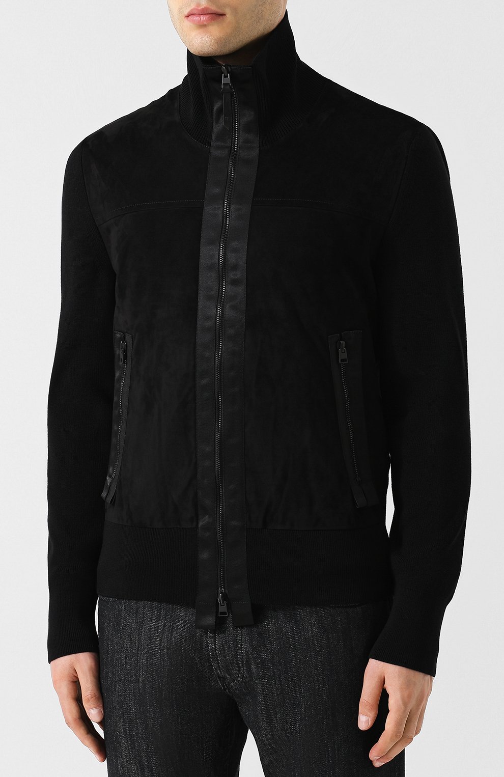 Шерстяной кардиган с кожаной вставкой TOM FORD, арт. BRM22/TFK157, фото 3