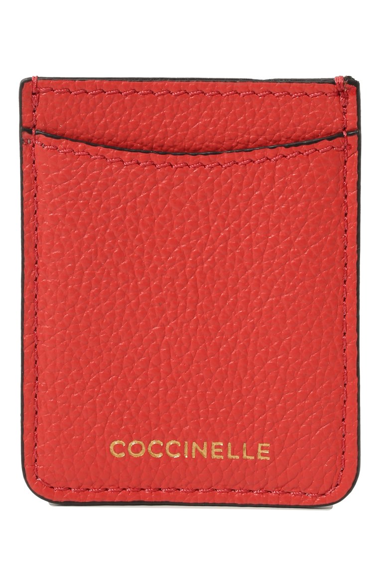 Женский кожаный футляр для кредитных карт COCCINELLE красного цвета, арт. E2 HZ4 42 A0 01 | Фото 1 (Материал: Натуральная кожа; Нос: Не проставлено; Материал сплава: Проставлено)