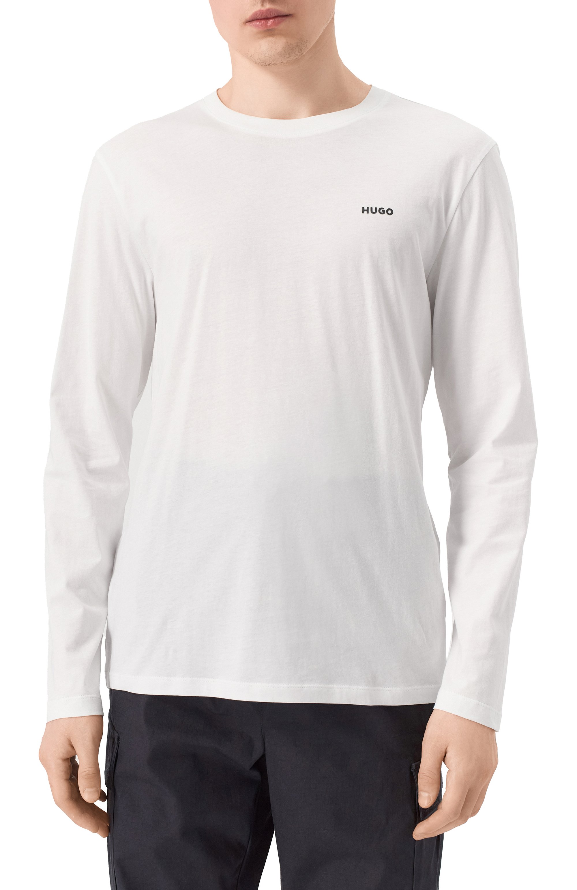 Хлопковый лонгслив HUGO, арт. 50466159, фото 3